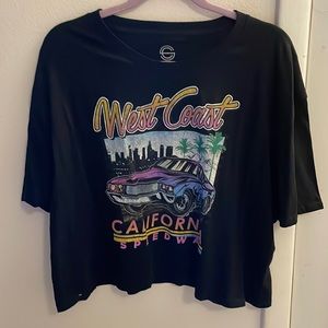 california print black t-shirt